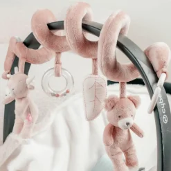 New Spirale d'activités rose Fluffy Orso et Lily Jouet D'Activités À Suspendre