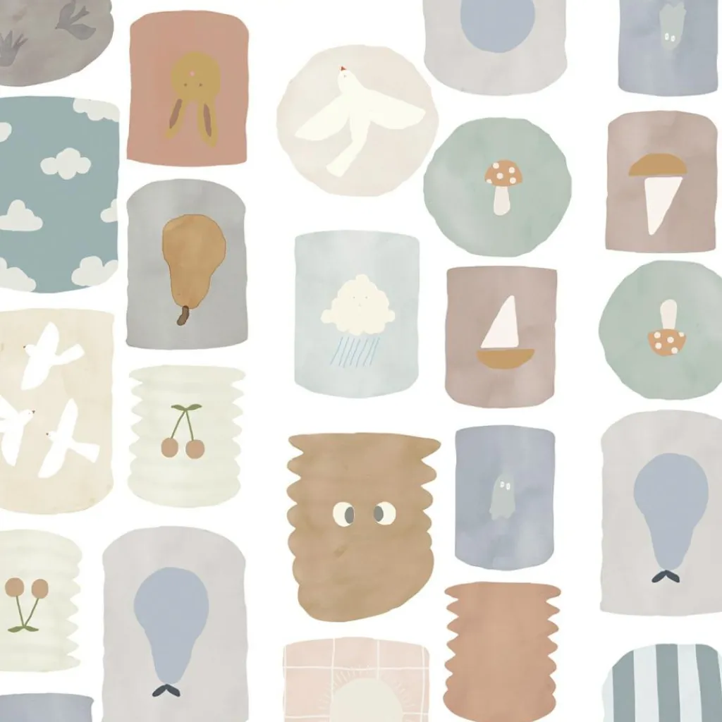 Mimi'lou Sticker frise murale Lampions Bleus