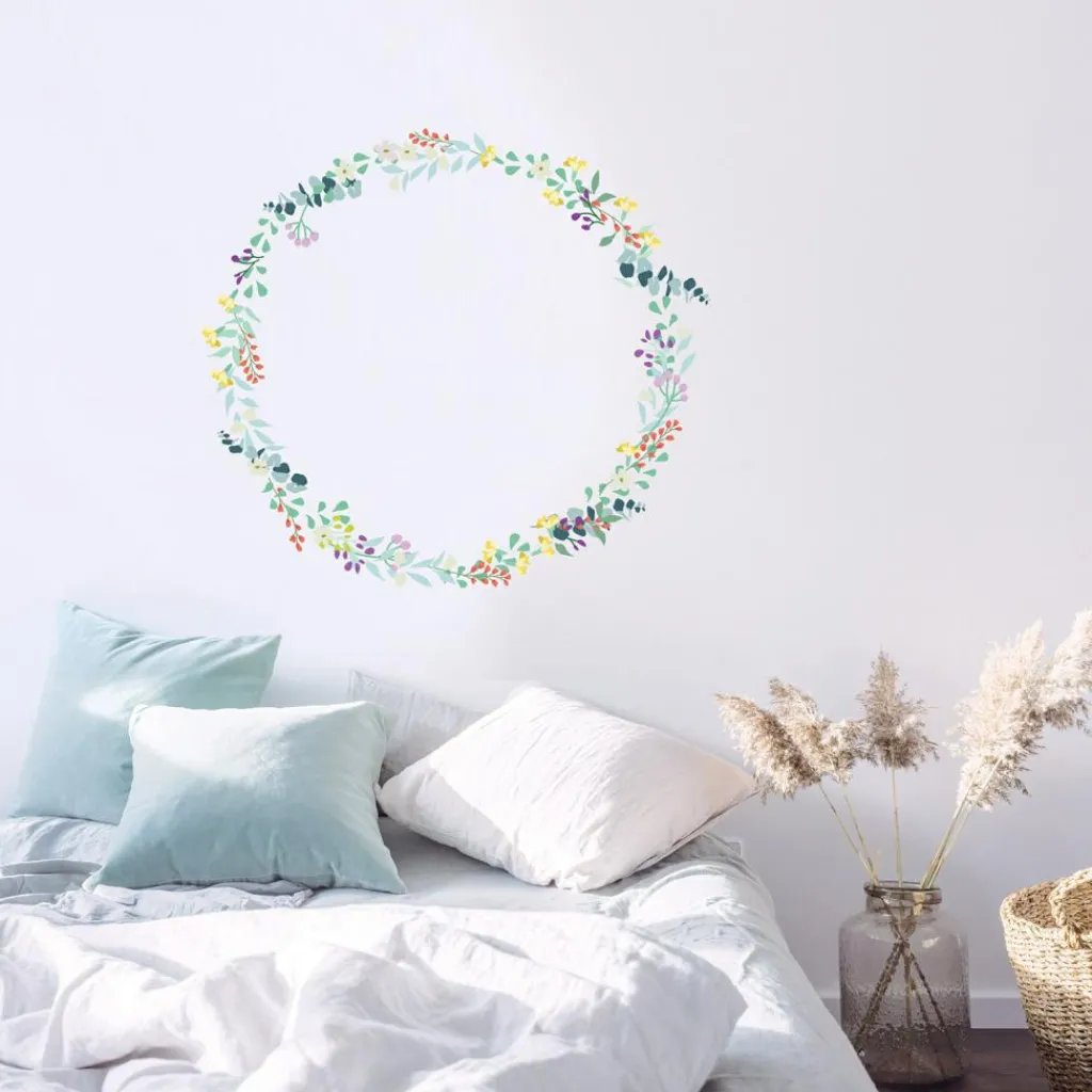 Mimi'lou Sticker Grande couronne fleurie Liv (80 x 80 cm)