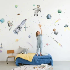 Mimi'lou Sticker mural géant Espace