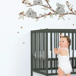 Sale Sticker mural Koalas sur branche avec fleurs (118 x 54 cm) Stickers Muraux