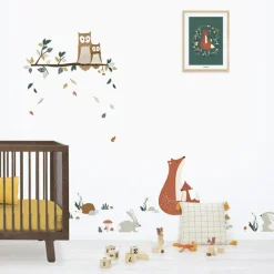 Lilipinso Stickers Forest happiness famille renard (29,7 x 42 cm)