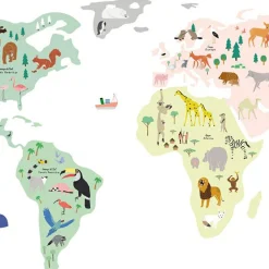 Mimi'lou Stickers géants Animaux du monde (160 x 80 cm)