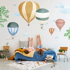 Mimi'lou Stickers géants Montgolfière aquarelle