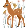 Lilipinso Stickers muraux Jeune cerf (50 x 64 cm)