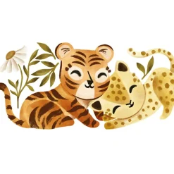 Stickers muraux Tigre et léopard (70 x 34 cm) Stickers Muraux