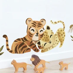 Stickers muraux Tigre et léopard (70 x 34 cm) Stickers Muraux