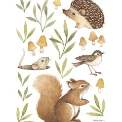 Lilipinso Stickers Oh deer animaux de la forêt (29,7 x 42 cm)