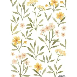 Clearance Stickers Oh deer fleurs oranges et jaunes (29,7 x 42 cm) Stickers Muraux