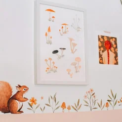 Clearance Stickers Oh deer fleurs oranges et jaunes (29,7 x 42 cm) Stickers Muraux