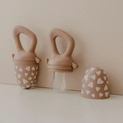 Hot Sucette grignoteuse et 4 embouts Fall In Love taupe rose Sucette Grignoteuse