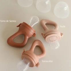 Zakuw Sucette grignoteuse terre de sienne avec 4 embouts