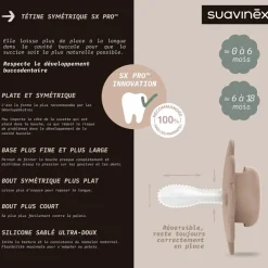 Suavinex Sucette réversible SXPRO 0-6mois Wonder Whitecap Gray