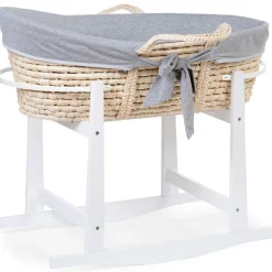 New Support de couffin à bascule en pin blanc Couffin Et Accessoires