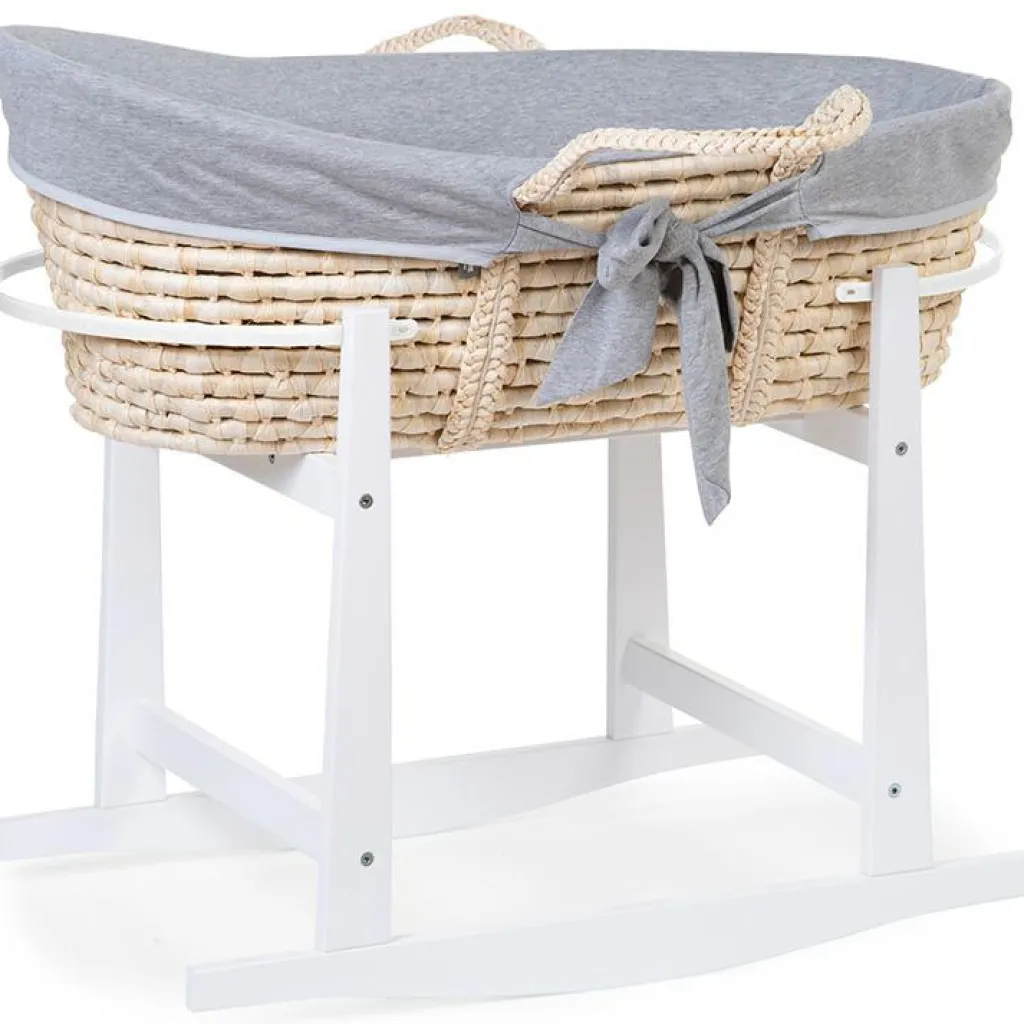 New Support de couffin à bascule en pin blanc Couffin Et Accessoires