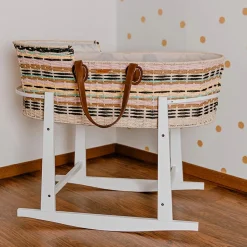 New Support de couffin à bascule en pin blanc Couffin Et Accessoires