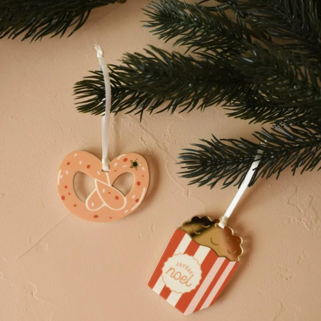New Suspension Popcorn Noël Gourmand (personnalisable) Décoration De Noël