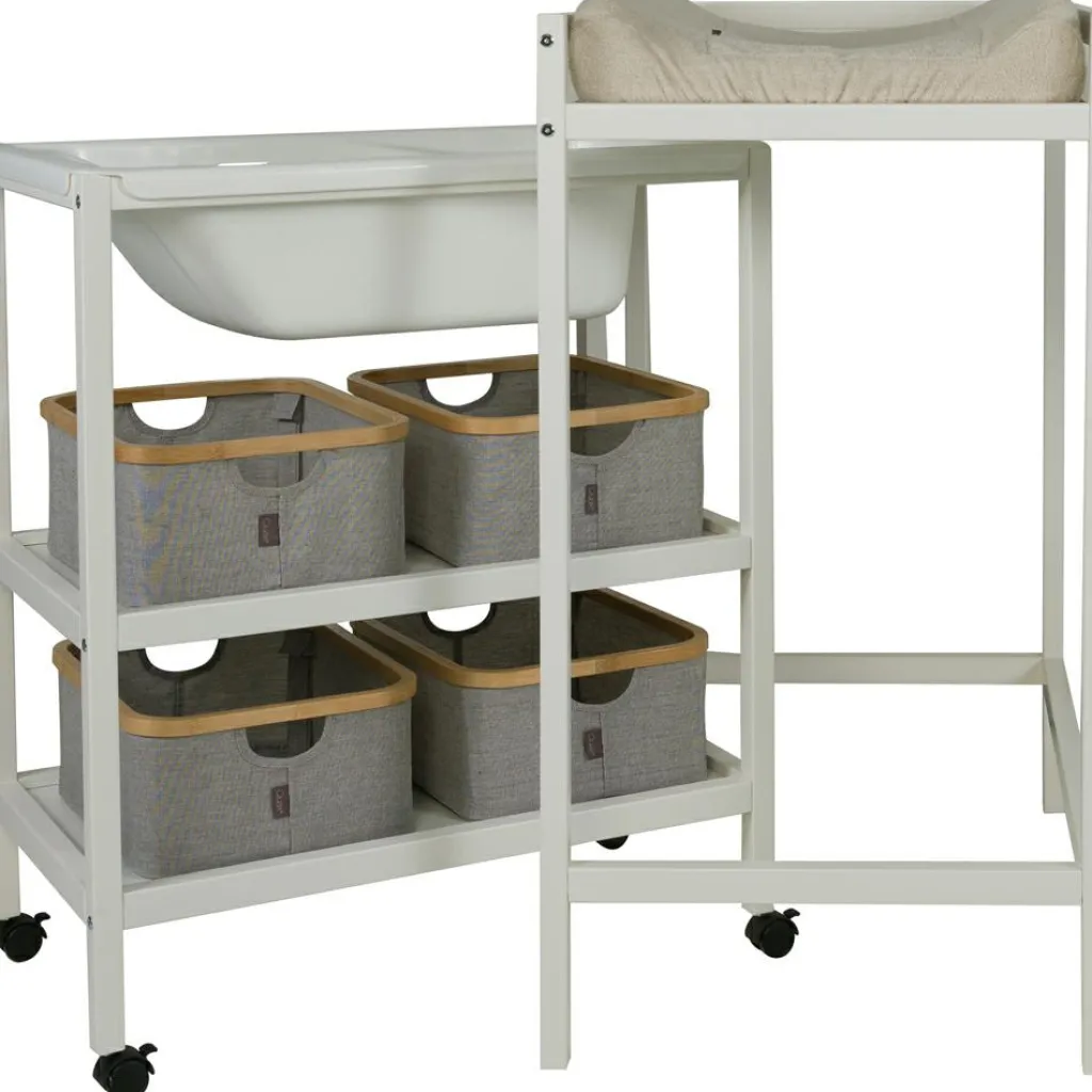 Quax Table à langer avec baignoire Basic Blanc