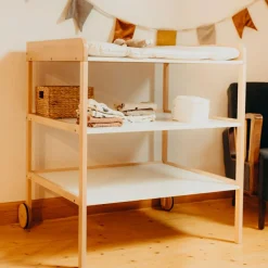 Hot Table à langer Clara XL blanc-naturel Table À Langer