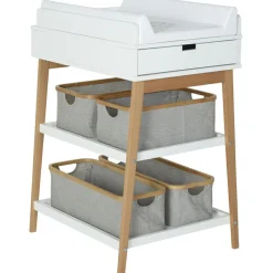 Quax Table à langer Hip avec tiroir Blanc-Naturel