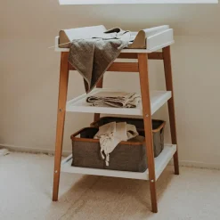 Quax Table à langer Hip Blanc-Naturel