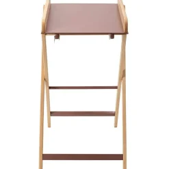 Combelle Table à langer pliante Jade bois massif hybride vieux rose