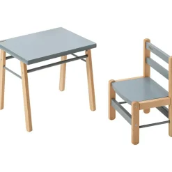 Online Table d'enfant en bois Gabriel hybride bleu gris (50 x 40 cm) Table