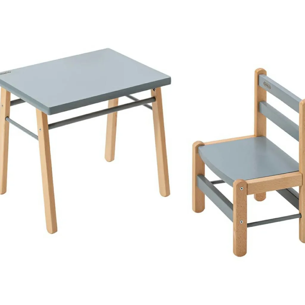 Online Table d'enfant en bois Gabriel hybride bleu gris (50 x 40 cm) Table
