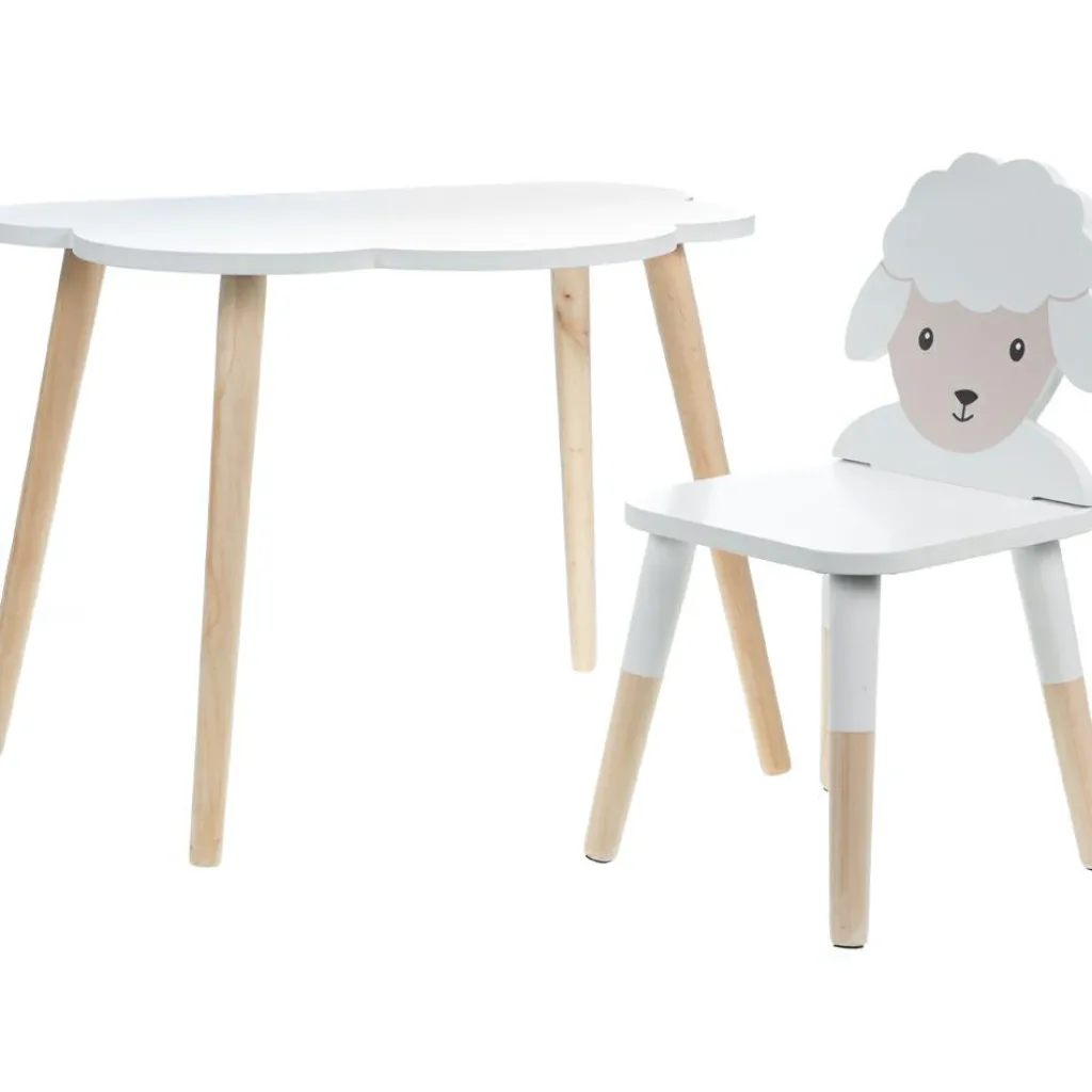Sale Table enfant nuage en bois Louison le mouton Table