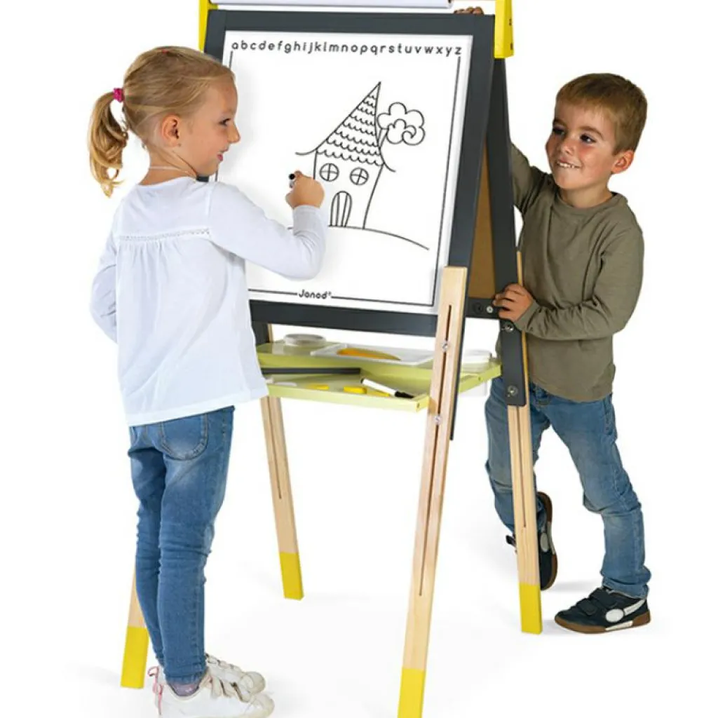 Discount Tableau à dessin réglable gris et jaune Dessin Et Peinture