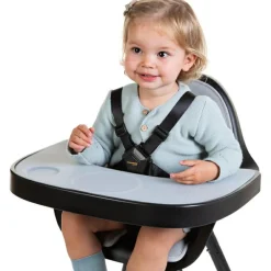 Childhome Tablette de repas amovible + protection pour chaise haute Evolu 2 ou Evolu One.80° noir