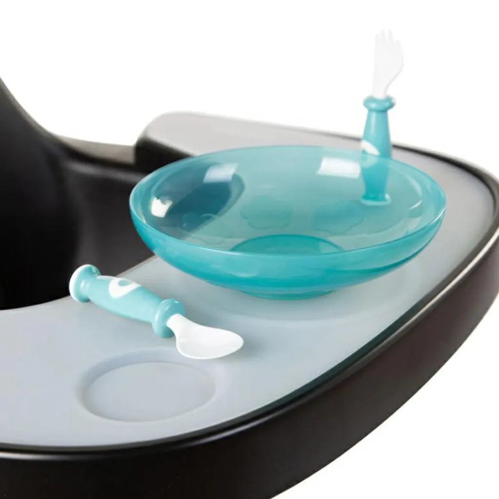 Childhome Tablette de repas amovible + protection pour chaise haute Evolu 2 ou Evolu One.80° noir