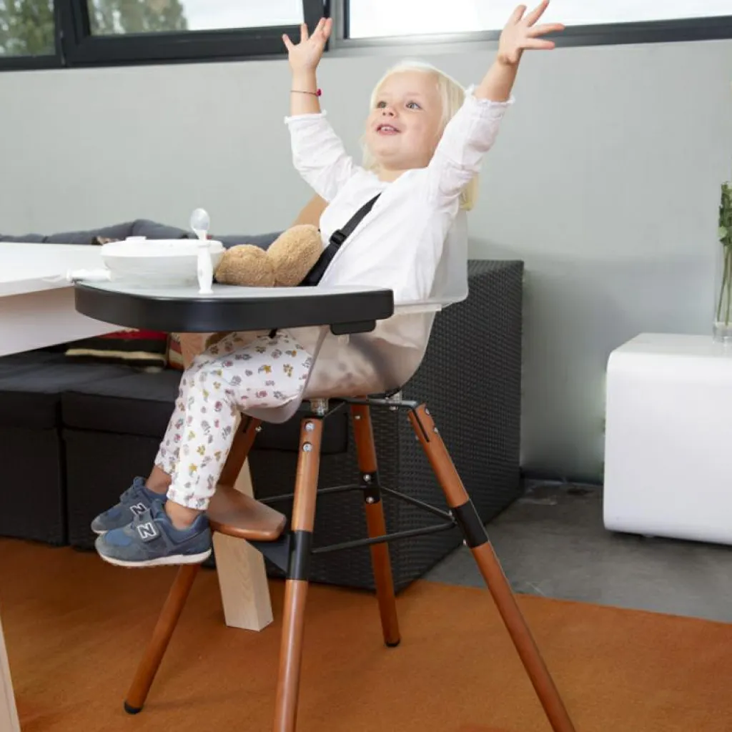 Childhome Tablette de repas amovible + protection pour chaise haute Evolu 2 ou Evolu One.80° noir