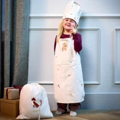 Enfant Filibabba Tablier brodé et toque en coton Wonderful Winter Lièvre