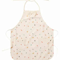 New Tablier de cuisine nœud papillon en tissu imperméable terrazzo Enfant Tablier Enfant