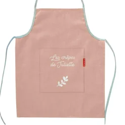 Outlet Tablier enfant en lin Rose poudré (personnalisable) Enfant Tablier Enfant