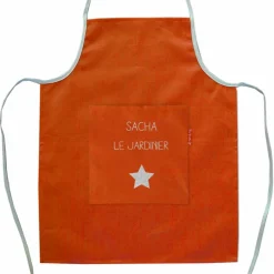 Enfant Les Griottes Tablier enfant en lin Terracotta (personnalisable)