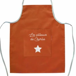 Enfant Les Griottes Tablier enfant en lin Terracotta (personnalisable)