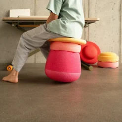 Stapelstein Tabouret enfant modulaire Base pink
