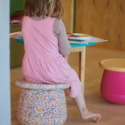 Stapelstein Tabouret enfant modulaire Base pink
