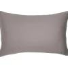 Kadolis Taie d'oreiller pur coton Gris tourterelle (40 x 60 cm)