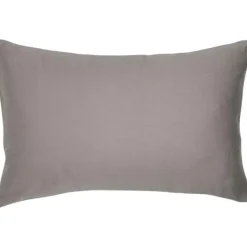 Kadolis Taie d'oreiller pur coton Gris tourterelle (40 x 60 cm)