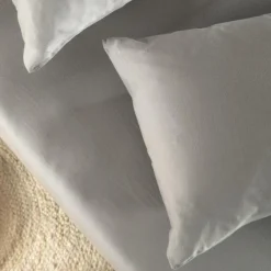 Kadolis Taie d'oreiller pur coton Gris tourterelle (40 x 60 cm)