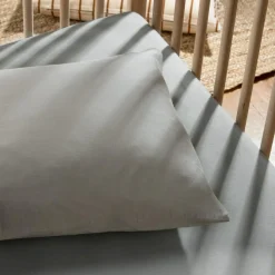 Kadolis Taie d'oreiller pur coton Gris tourterelle (40 x 60 cm)