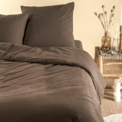 Kadolis Taie d'oreiller Satin Brun (60 x 60 cm)