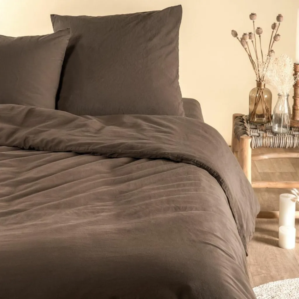 Kadolis Taie d'oreiller Satin Brun (60 x 60 cm)