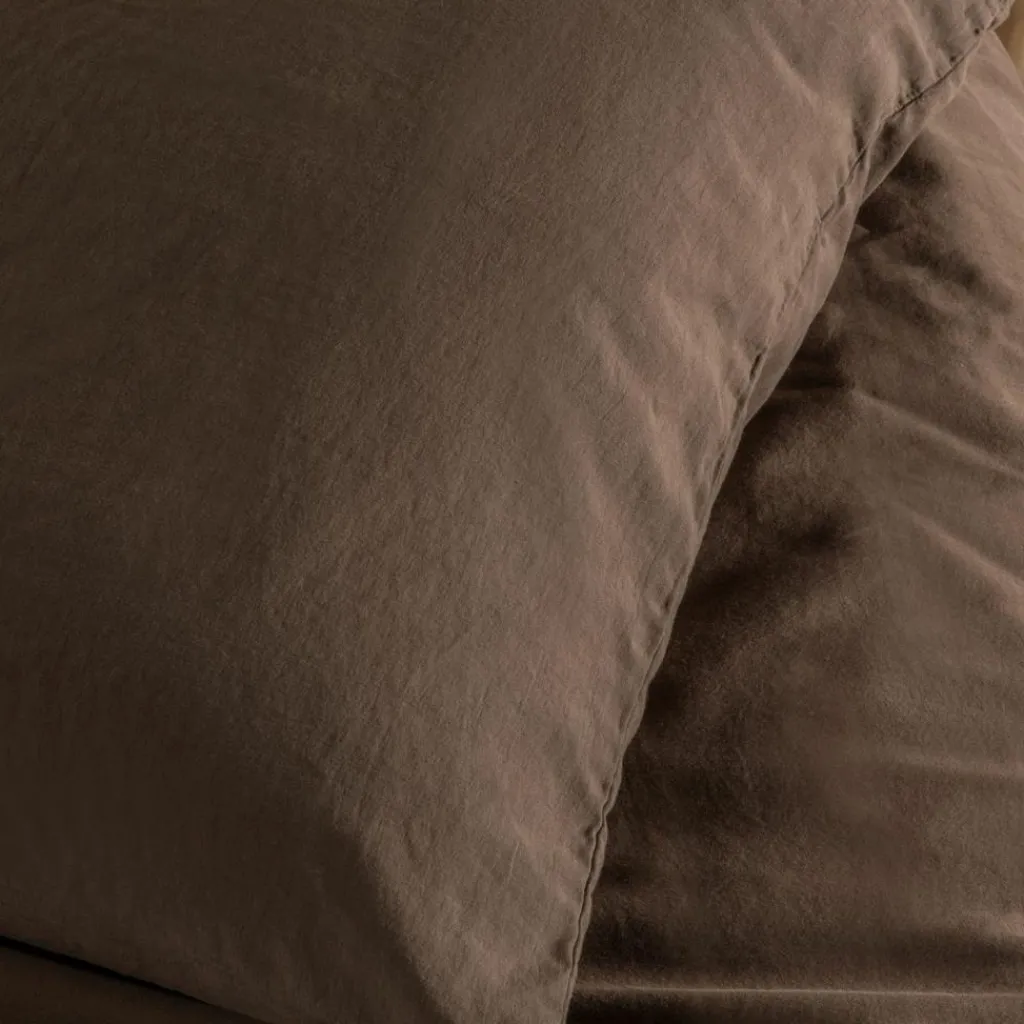 Kadolis Taie d'oreiller Satin Brun (60 x 60 cm)
