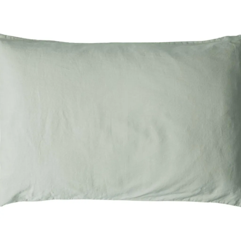 Kadolis Taie d'oreiller satin de coton bio Tilleul (40 x 60 cm)