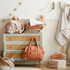 BB & Co Tapis à langer en coton gaufré Cassonade