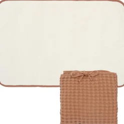 BB & Co Tapis à langer en coton gaufré Cassonade